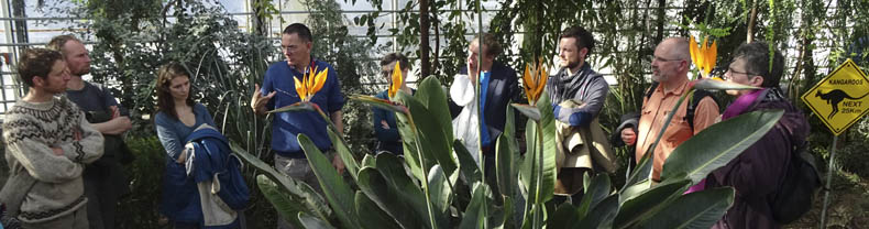 Frøsamlerne på rundvisning i Botanisk haves væksthuse
