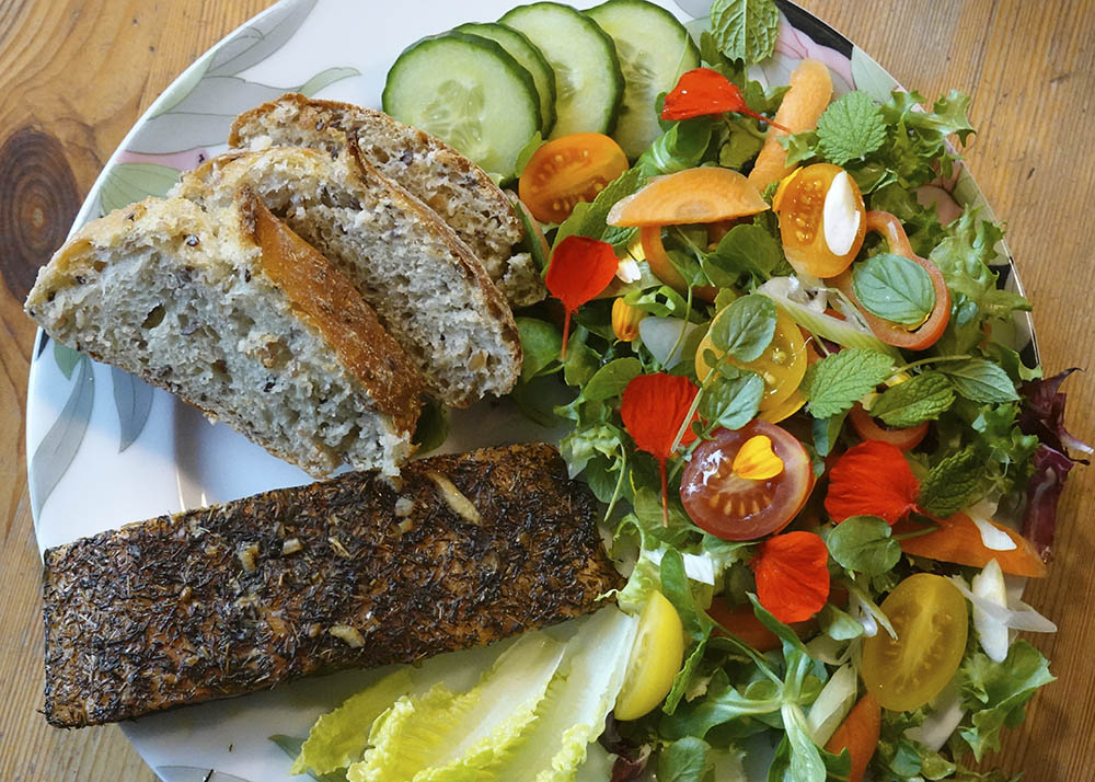 Blandet salat med langskulpet vinterkarse smblade