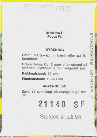 Rosenkl, Focus F1, Brassica oleracea </i>L. var. <i>gemmifera