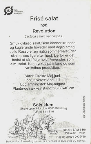 Havesalat, pluksalat, Rd Revolution, Lactuca sativa </i>L. var. <i>crispa