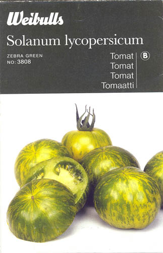 Tomat, Zebra Green, Solanum lycopersicum</i> L<i>