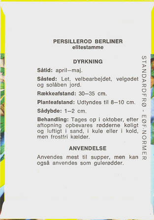Rodpersille, Berliner, Petroselinum crispum </i>var.<i> tuberosum
